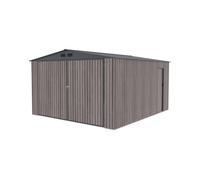 Garage Métallique Gardiun Surrey 15,96 m2 380x420x232 cm 1 Voiture | Double Porte Pliante, Porte Latérale et Aérations | Effet bois