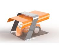 Garage One 1.0 compatible avec iMow, abri pour robots tondeuses, en aluminium et en acier inoxydable, dimensions : 74x55x38 cm. Protège contre le soleil, la pluie et la grêle