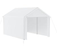 Garage pliable, grand abri pour voiture, tente de garage, couverture pour voiture, abri de garage, tente de stockage, résistant aux UV, imperméable, abri avec fenêtre à enroulement (3x4 m, blanc)