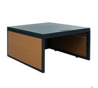 Garage pour robot tondeuse avec toit - WPC et metal - Aspect chêne - 35x60x70 cm 04_0006944