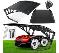 Garage pour robot tondeuse - KESSER - 82x103x47 cm - Noir - Résistant aux intempéries - Protection UV - Polycarbonate