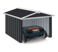 Garage pour robot tondeuse toit à 2 pentes métal gris anthracite 86 x 98 x 62 cm G