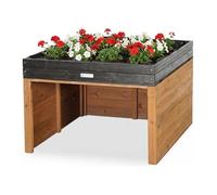 WONDERMAKE® Grand garage design pour tondeuse robot XXL universel avec écoulement d'eau, maison en bois bac à plantes, abri pour tondeuse robot carport garage pour tondeuse robot