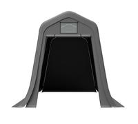 Garage pour vélo - 170 g - Toit pointu en polyéthylène - 366 x 213 x 225 cm | Abri de vélo d'extérieur avec cadre en acier, ventilation, protection UV, pour moto, outils de jardin, gris