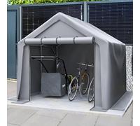 Garage pour vélo étanche 170 g en polyéthylène galvanisé 244 x 241 x 217 cm | Abri de vélo d'extérieur avec cadre en acier, protection UV, pour vélo électrique, moto, outils de jardin, gris foncé