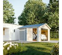 Garage qualité premium 13 m² - l378xl412 cm - gris