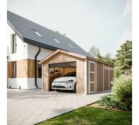 Garage qualité premium 17 m² - l378xl530 cm machines de jardinage - gris