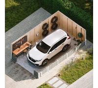 Garage qualité premium 21 m²- l378xl648 cm - gris