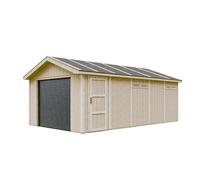 Garage Qualité Premium 21 m²- L378xl648 cm- Garage pour voitures, motos, vélos - Construction en panneaux LP Smartside - Timbela M992B