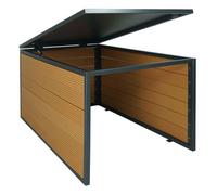 Garage Xl Pour Robot Tondeuse Avec Couvercle Hwc-L45 Wpc Métal 43x70x90cm Finition Chêne Marron