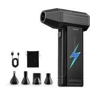 GARAID Souffleur Air Comprimé avec Lumière LED, 3 Vitesses 150000tr/min | Recharge USB, 6000 mAh Batterie, Portable, Réutilisable, Souffleur pour Nettoyage PC,Canapés,Claviers,Voitures