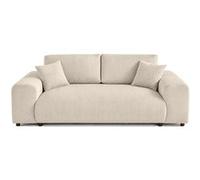 Lisa design – Canapé droit Garance – 3 places – velours côtelé – Beige