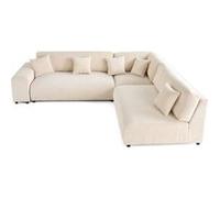 Best mobilier Canapé modulable d'angle droit Garance 6 places velours côtelé Beige