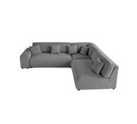 Garance - canapé modulable d'angle droit - 6 places - en velours côtelé - Gris foncé