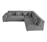 Garance - canapé modulable d'angle droit - 6 places - en velours côtelé - Gris foncé Gris foncé G