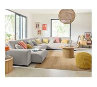 Lisa design Garance canapé modulable 8 places - Gris