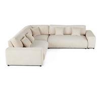 Best mobilier Canapé modulable d'angle gauche Garance 5 places velours côtelé Beige