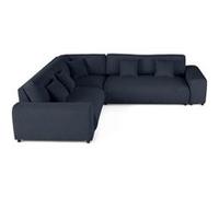 Lisa design Garance canapé modulable d'angle gauche - Bleu marine