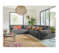 Best mobilier Canapé modulable Lisa design - 6 places d'angle gauche velours côtelé Gris foncé