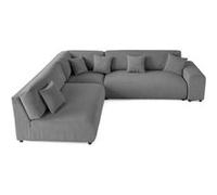 Best mobilier Canapé modulable Lisa design - 6 places d'angle gauche velours côtelé Gris foncé