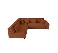 Best mobilier Canapé modulable Garance d'angle gauche 6 places en velours côtelé Terracotta