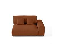 Garance - module d'assise 2 places avec accoudoir droit - en velours côtelé - Terracotta
