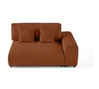 Garance - module d'assise 2 places avec accoudoir droit - en velours côtelé - Terracotta Terracotta G