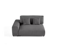 Garance - module d'assise 2 places avec accoudoir gauche - en velours côtelé - Gris foncé