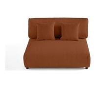 Lisa design canapé modulable 2 places velours côtelé - Terracotta