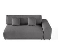 Garance - module d'assise 3 places avec accoudoir droit - en velours côtelé - Gris foncé Gris foncé G