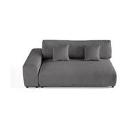 Garance - module d'assise 3 places avec accoudoir gauche - en velours côtelé - Gris foncé