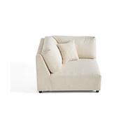 Lisa design Canapé module d'assise d'angle velours - Beige