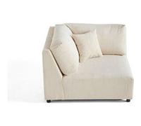 Lisa design Canapé module d'assise d'angle velours - Beige