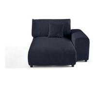 Garance - module d'assise méridienne droit - en velours côtelé - Bleu nuit Bleu nuit G