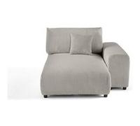 Garance - module d'assise méridienne droit - en velours côtelé - Gris clair Gris clair G