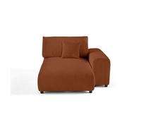 Lisa design Méridienne droite velours - Terracotta