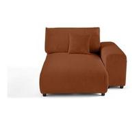 Garance - module d'assise méridienne droit - en velours côtelé - Terracotta Terracotta G