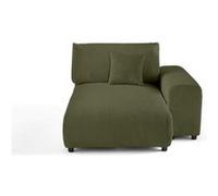 Garance - module d'assise méridienne droit - en velours côtelé - Vert Vert G
