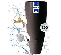 GARANTIA 2in1 réservoir d’eau kit complet 300 litres mocca incl. robinet en laiton et raccord de descente
