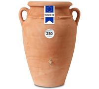 GARANTIA Amphore 2en1 Récupérateur d’Eau de Pluie 250L Terracotta - Réservoir décoratif Style Antique avec Bac à Plantes - Cuve d’Eau Robuste et esthétique pour Jardin et Terrasse
