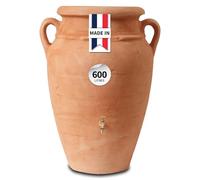 GARANTIA Amphore Antik Récupérateur d’Eau de Pluie 600L Terracotta - Cuve décorative avec Bac à Plantes - Réservoir Robuste pour Jardin, Terrasse, Potager et Espaces Extérieurs
