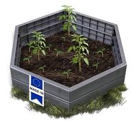 GARANTIA Ergo XL Wood Carré Potager Set de 6 | Jardinieres, Jardiniere Exterieur Grande Taille, Potager surélevé, Bac a Fleurs Exterieur Grande Taille