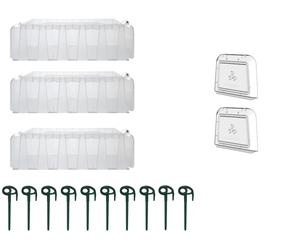 GARANTIA Kit 3 TUNNELS SUNNY Livré avec 3 tunnels, 1 set de 2 portes et 1 sachet de 10 piquets