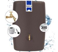 GARANTIA Kit Cuve murale SUNDA 300 L moka avec robinet laiton et collecteur Eco gris