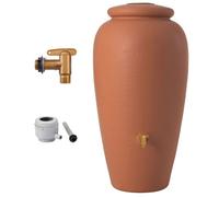 GARANTIA Kit Réservoir Amphore 240 L, terre cuite incl. robinet en laiton et raccord de descente