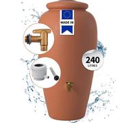 GARANTIA Kit Réservoir Amphore 240 L, terre cuite incl. robinet en laiton et raccord de descente