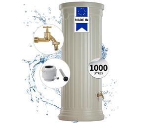 GARANTIA Kit Réservoir Colonne romaine 1000 L sable avec robinet laiton et collecteur Eco gris