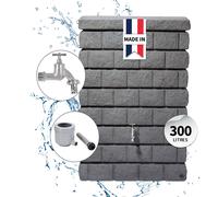 GARANTIA Kit Réservoir mural ROCKY Junior 300 L gris granite avec robinet chromé et collecteur Eco gris