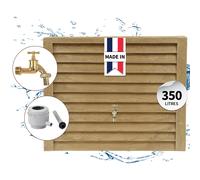 GARANTIA Kit Réservoir mural WOODY 350 L bois clair avec robinet laiton et collecteur Eco gris