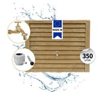 GARANTIA Kit Réservoir Mural WOODY 350 L, bois clair incl. robinet en laiton et raccord de descente
